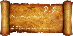 Petrovits Jutas névjegykártya